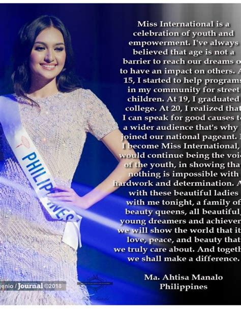 ahtisa manalo nationality|Miss International 2018 1st Runner.